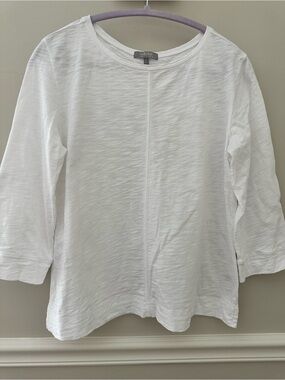 Habitat White Slub Knit Long Sleeve Top XS
